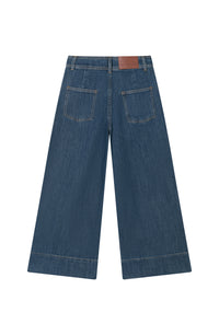 Petite Studio's Esme High-Rise Wide-Leg Cropped Jeans in Vintage Indigo