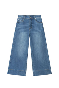 Petite Studio's Esme High-Rise Wide-Leg Cropped Jeans in Mist Blue