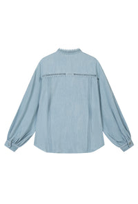 Petite Studio NYC's Aerin Blouse in Denim Blue