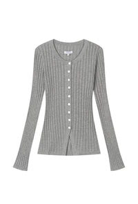 Petite Studio's Delsie Cotton Knit Top in Grey 