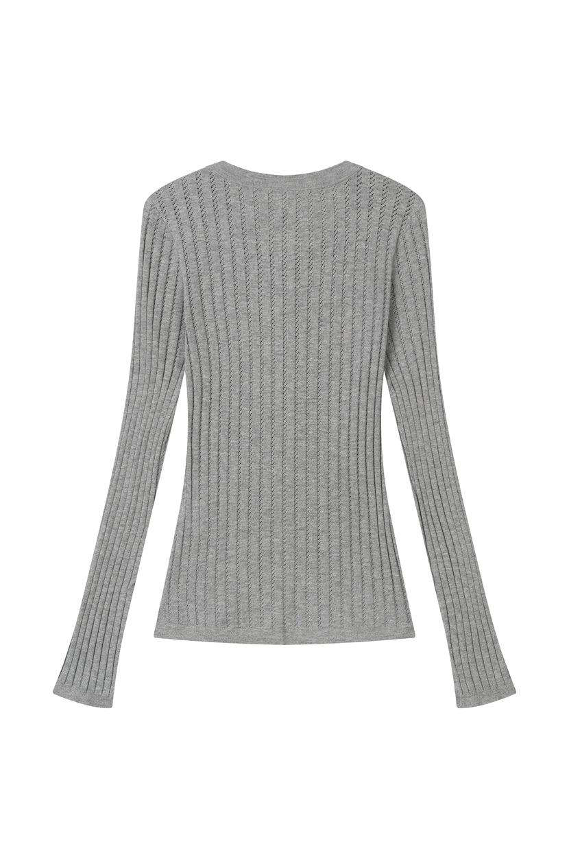 Petite Studio's Delsie Cotton Knit Top in Grey 