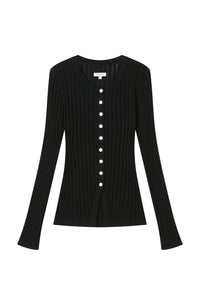 Petite Studio's Delsie Cotton Knit Top in Black