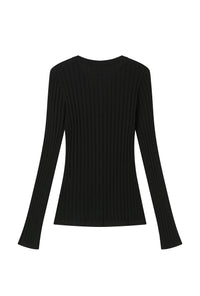 Petite Studio's Delsie Cotton Knit Top in Black
