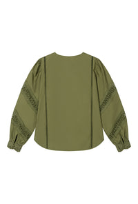 Petite Studio's Drew Cotton Blouse in Green 