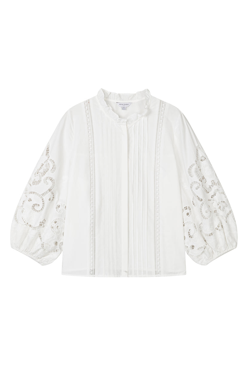 Petite Studio's Chandler Cotton Blouse in Ivory
