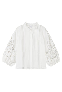 Petite Studio's Chandler Cotton Blouse in Ivory