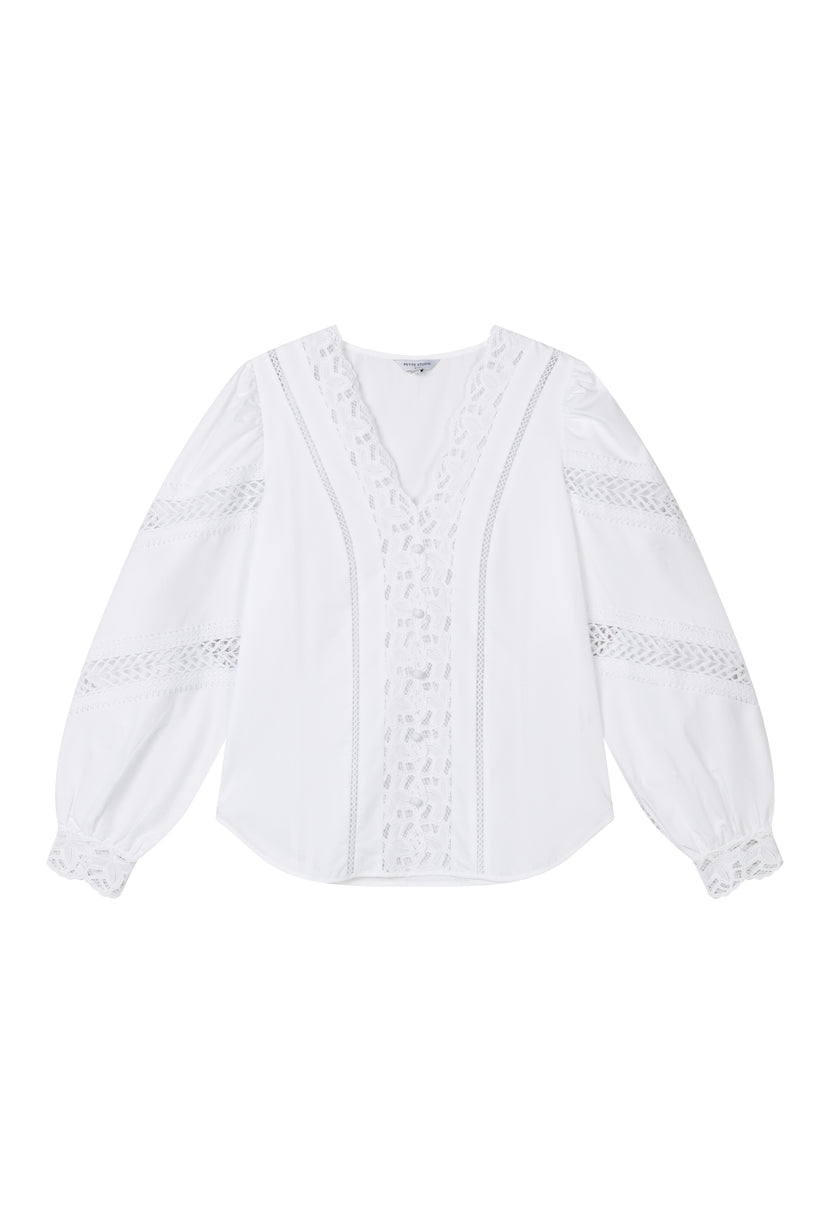Petite Studio's Drew Cotton Blouse in Ivory