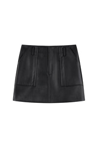 Petite Studio's Andy Leather Skirt in Black