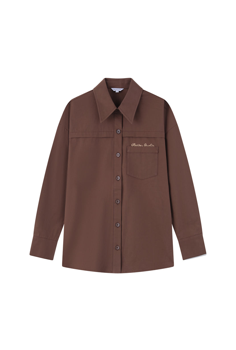 Petite Studio NYC Lloyd Shirt in Chocolate