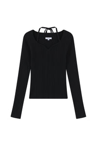 Petite Studio's Lois Knit Top in Black