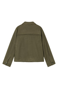 Petite Studio's Chiara Suede Jacket in Deep Olive 