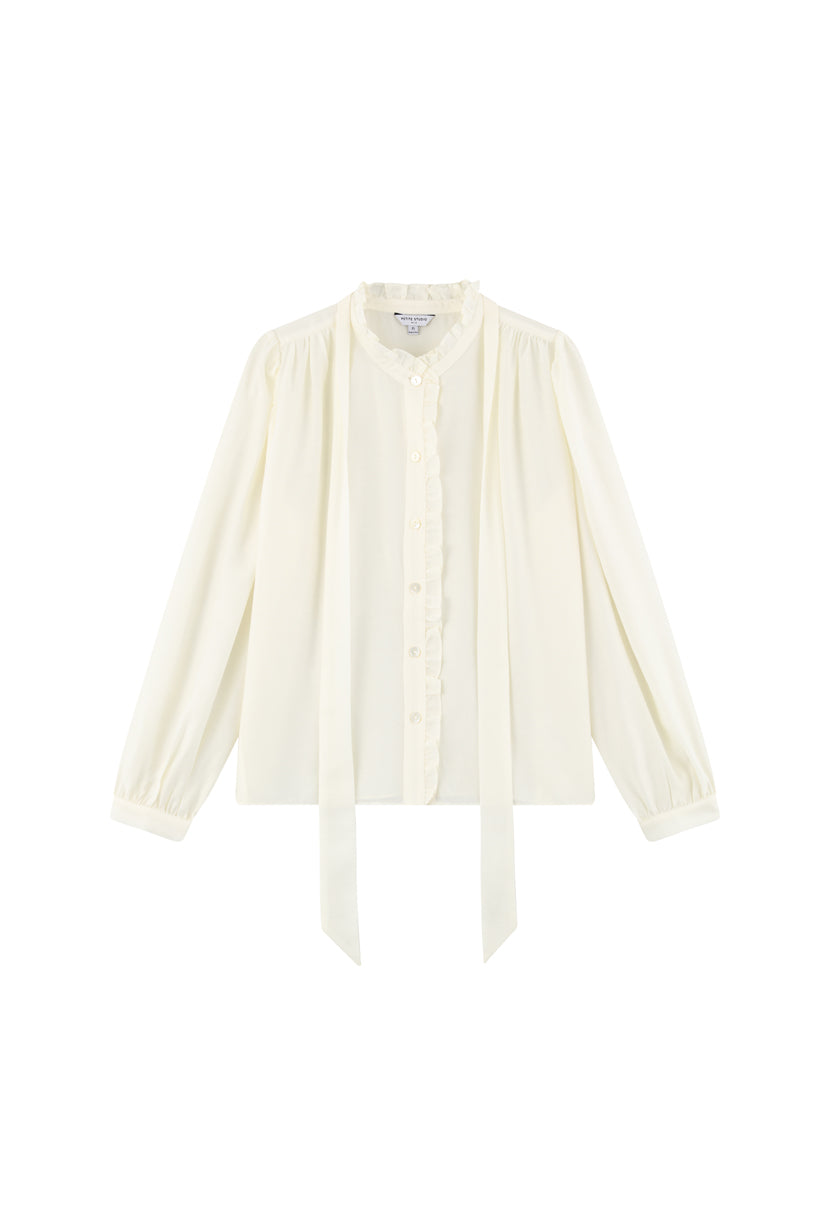 Petite Studio NYC Tonette Blouse in Ivory