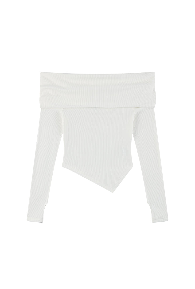 Petite Studio NYC Trevy Jersey Top in Ivory