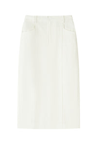 Petite Studio NYC's Teigan Linen Pencil Skirt in White