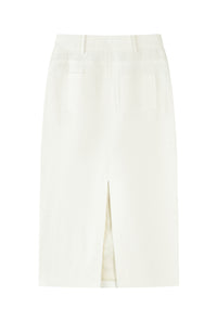 Petite Studio NYC's Teigan Linen Pencil Skirt in White