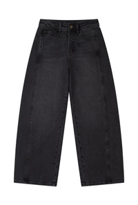 Petite Studio's Evie Mid-Rise Barrel Jeans in Black