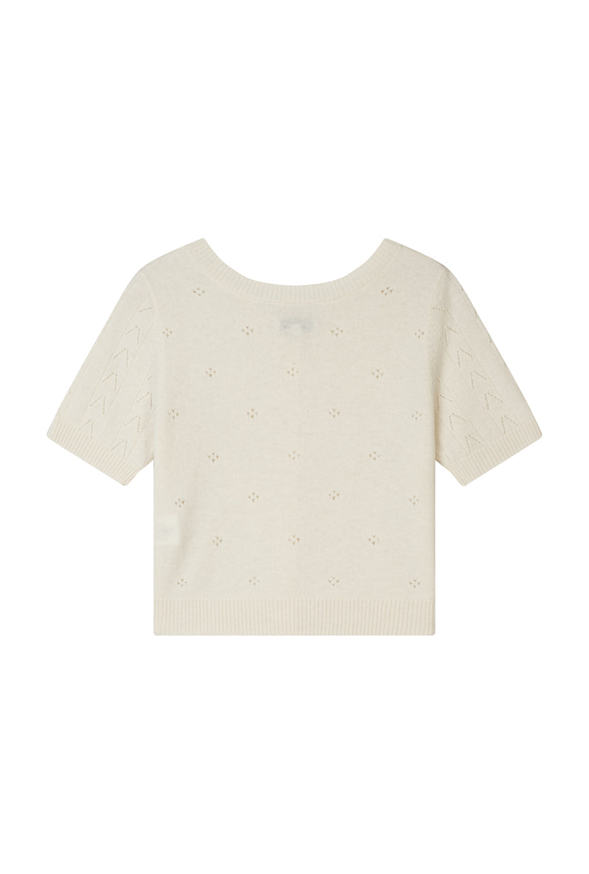 Petite Studio's Basti Reversible Merino Wool Cardigan in Cream