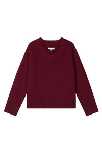 Petite Studio's Samuel Merino Wool Sweater in Burgundy