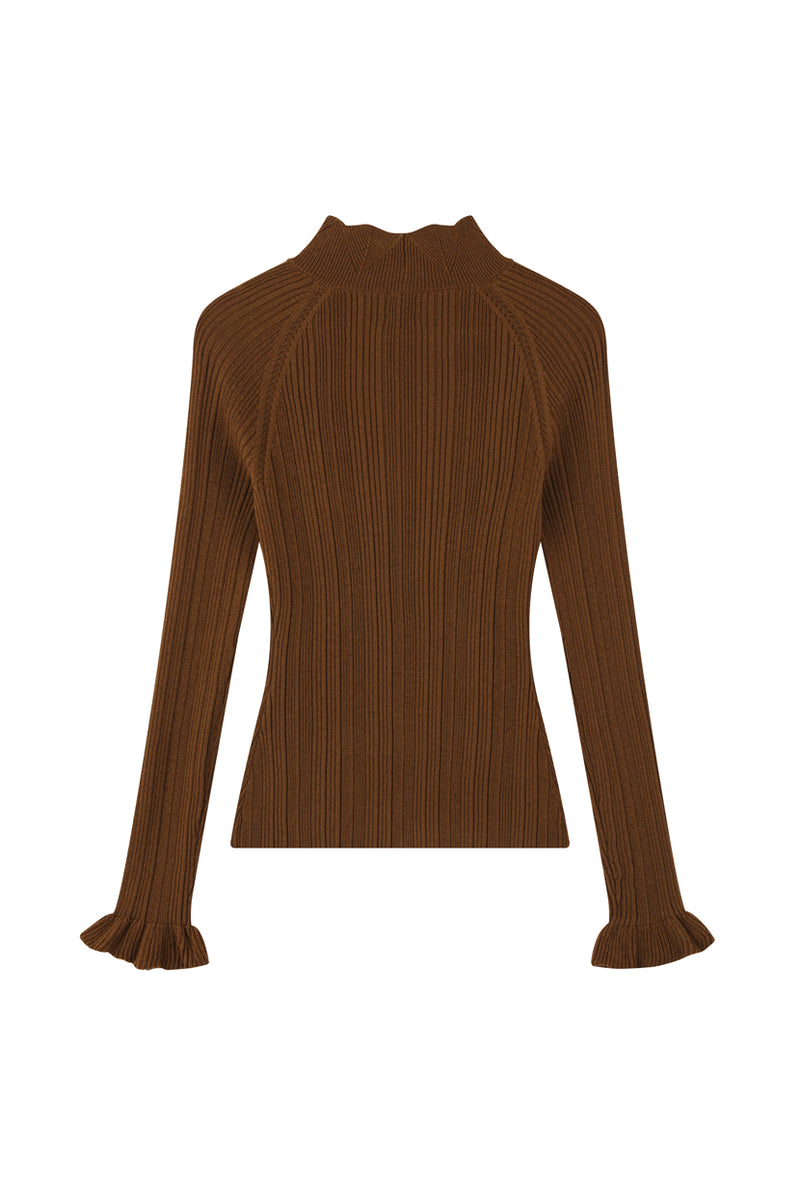 Petite Studio's Layla Wool Sweater in Chocolate