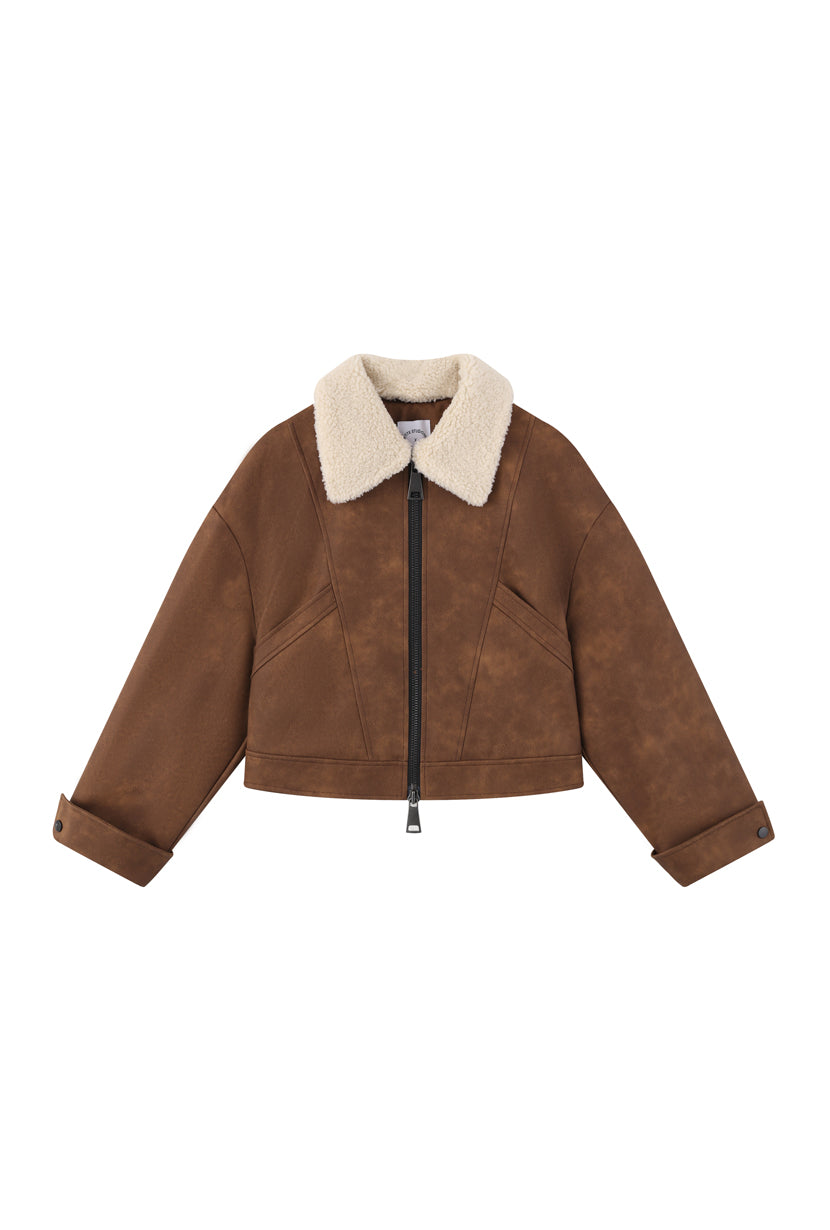 Petite Studio's Laura Suede Jacket in Brown