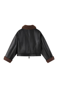 Petite Studio's Laura Leather Jacket in Black