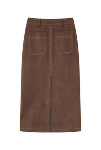 Petite Studio's Debbie Wool Pencil Skirt in Chocolate