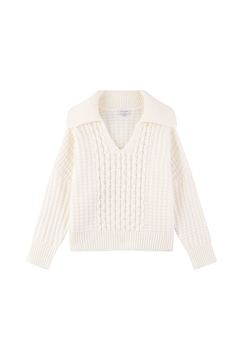 Petite Studio's Blanca Wool Sweater in Ivory