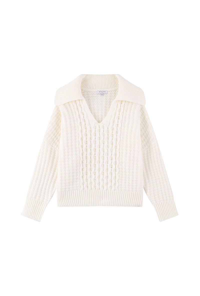 Petite Studio's Blanca Wool Sweater in Ivory