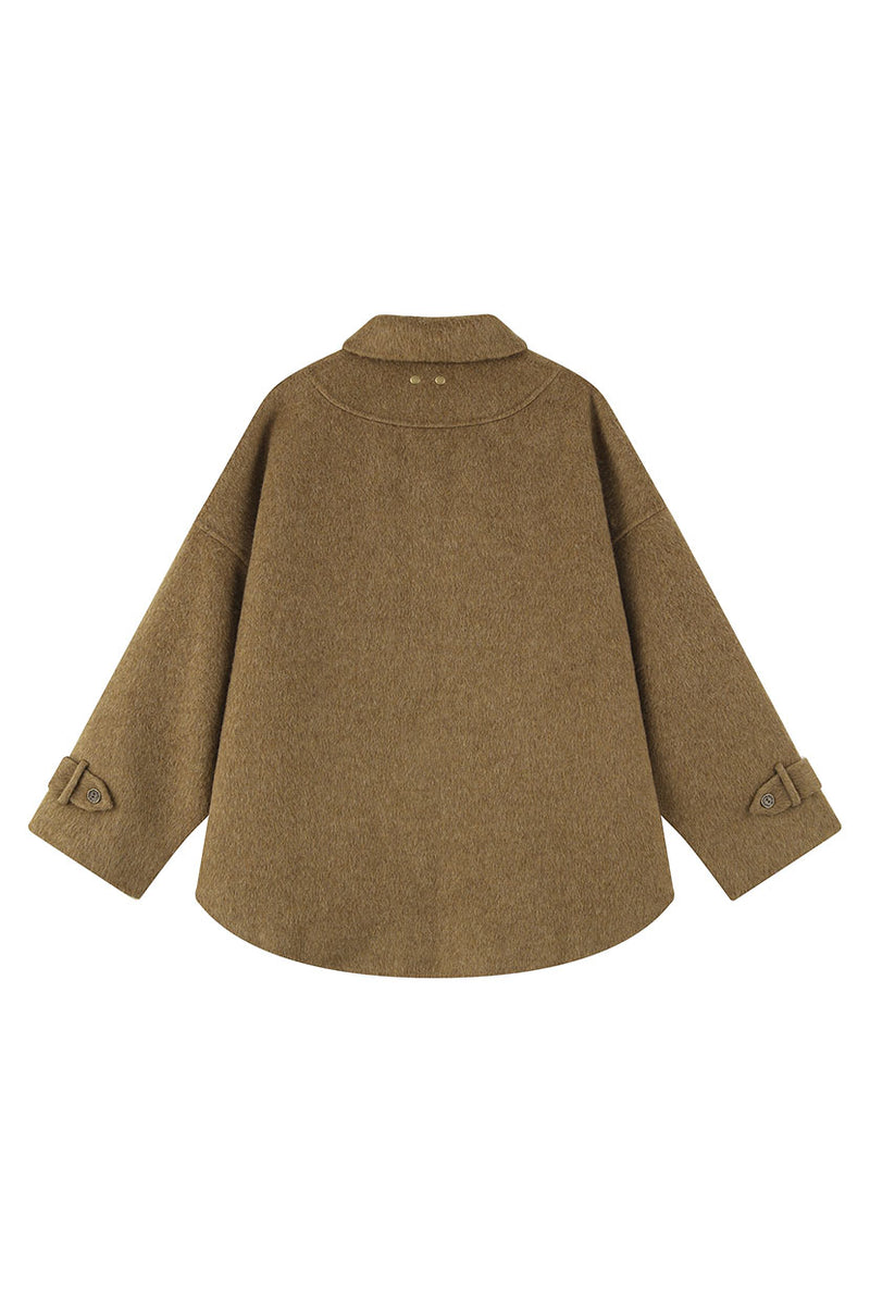 Petite Studio's Newton Oversized Wool Jacket in Olive Brown