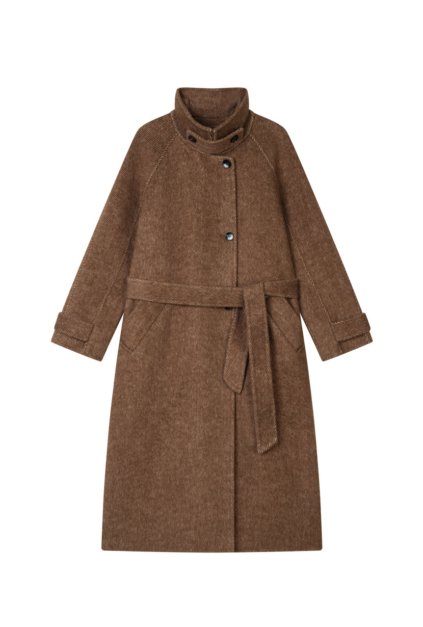 Petite Studio's Luna Double-Faced Wool Coat in Brown