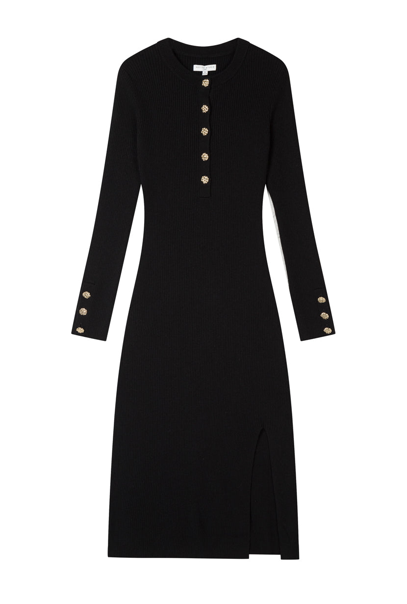 Petite Studio's Leigh Wool Knit Midi Dress in Black