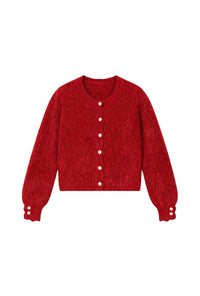 Petite Studio's Bellamy Mohair Cardigan in Red