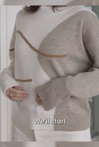 Petite Studio's oversized Lexi Wool Sweater in white & beige