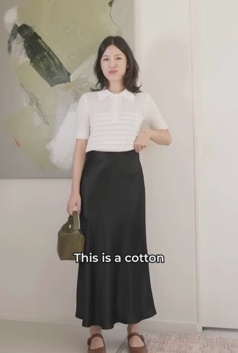 Measurements for Shea Cotton Blend Knit Top in White