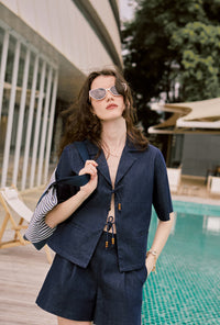 Petite Studio's Nadia Denim Blouse in Indigo 