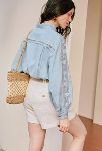 Petite Studio's Anne Linen Shorts in White