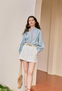 Petite Studio's Anne Linen Shorts in White
