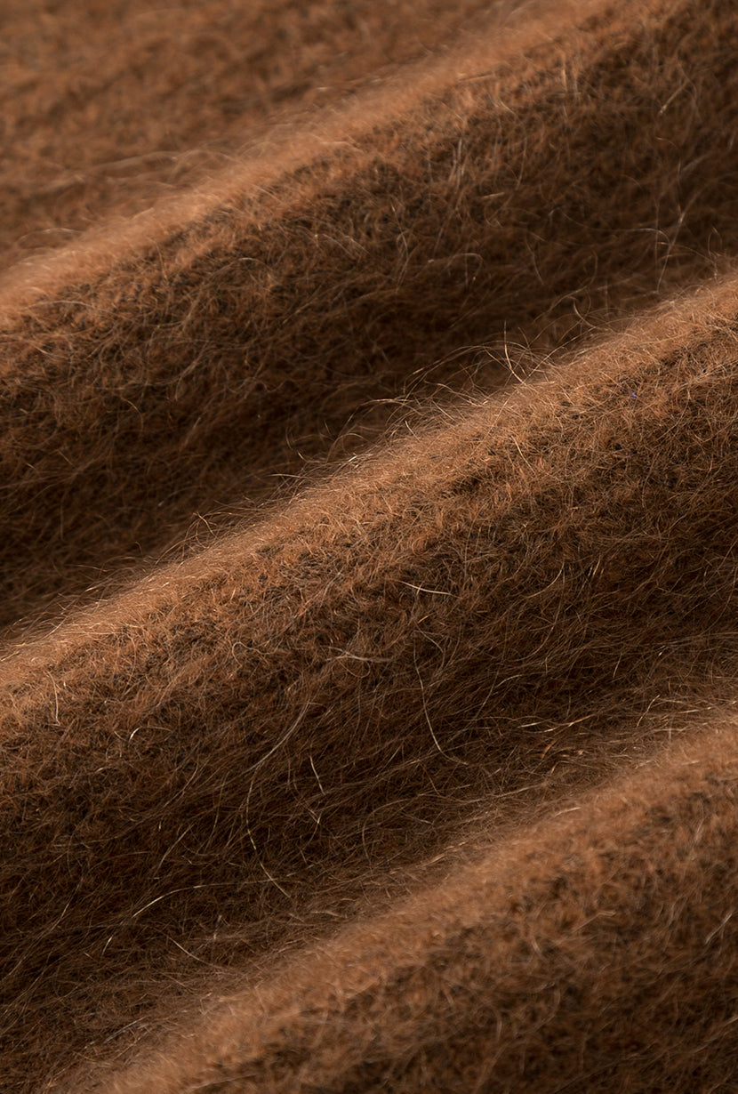 Petite Studio's Bellamy Mohair Cardigan in Brown