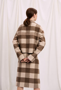 fall jacket-plaid jacket-petite fashion-petite girls-Fall 2020-Stockholm Jacket - Chocolate Plaid-Petite Studio NYC