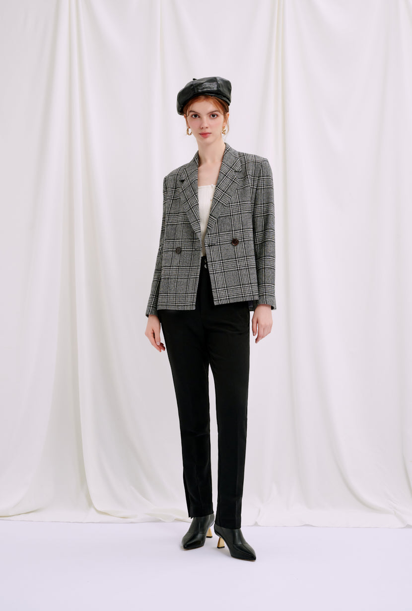 Petite Studio's Oversized Jane Wool Blazer in Grey - Women's Fashion