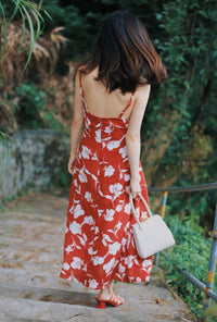 Petite Studio's Carly Slit Dress in Red Floral